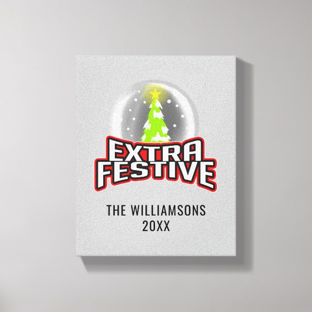 Impressão Em Tela Feliz Natal Extra Família Festiva (Frente)