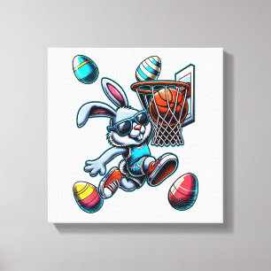 Impressão Em Tela Feliz Páscoa Basquetebol Rapazes Coelho da Páscoa 