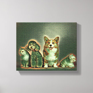 Impressão Em Tela Feliz Pet Trabalho de arte