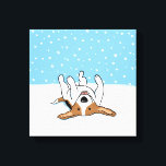 Impressão Em Tela Feliz Snow Beagle de inverno - Cartoon Cachorro Bo<br><div class="desc">Feliz Beagle rolando na neve de inverno. Uma impressão de arte legal para amantes de cachorros. Visite o Doodle World de Jenn para ver mais produtos com este cão feliz.</div>