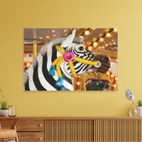 Feliz Zebra Horse-Go-Round Carrossel Foto