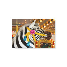 Feliz Zebra Horse-Go-Round Carrossel Foto