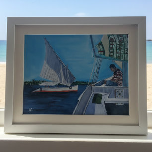 Impressão Em Tela Feluccas no Nilo Pintura por Alfred Fox