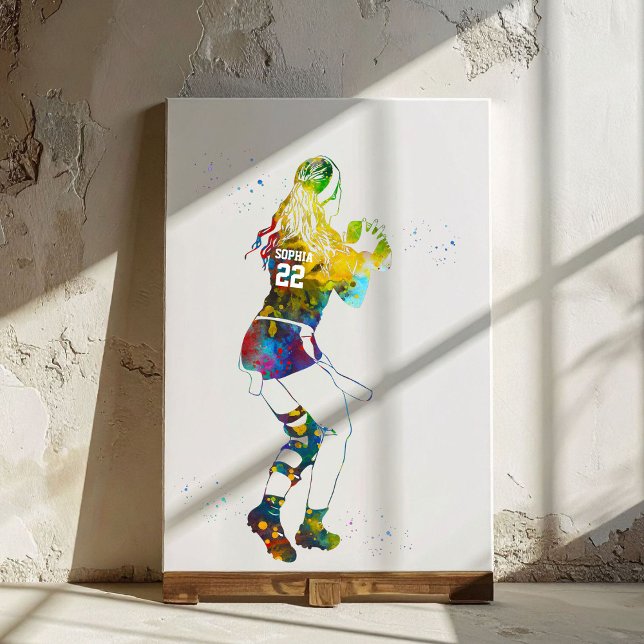 Impressão Em Tela Female Flag Football Player (Criador carregado)