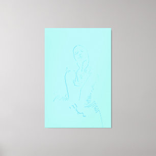 Impressão Em Tela Fêmea dançante de linha de aquarela