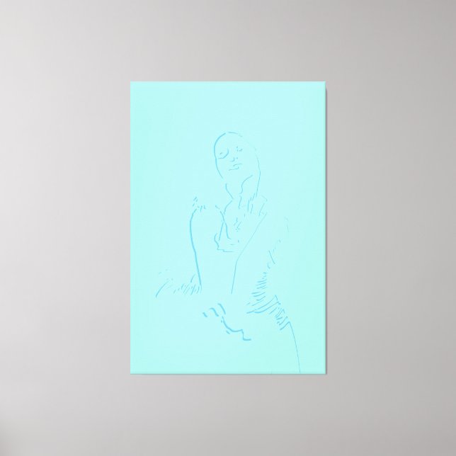 Impressão Em Tela Fêmea dançante de linha de aquarela (Frente)