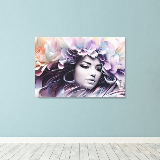 Impressão Em Tela Feminine Floral Envelopment (Insitu(piso de madeira))