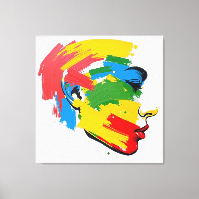 Impressão Em Tela Feminismo Moderno Pintado A abstrato (Frente)