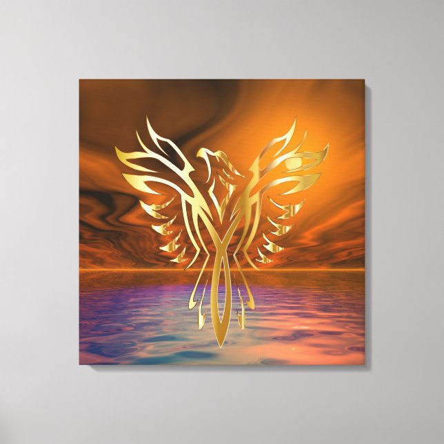 Impressão Em Tela Fênix Ascendente (Frente)