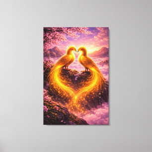 Impressão Em Tela Fenix Gêmeos da Luz Eterna