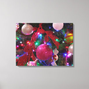 Impressão Em Tela Feriado Colorido da Árvore de Natal Multicolor