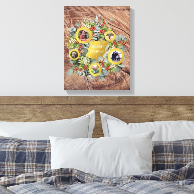 Impressão Em Tela Feriado da Colagem de Fotos da Frota de Natal (Insitu(Quarto))