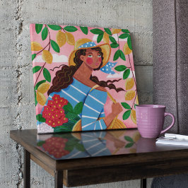 Impressão Em Tela Férias de Verão de uma mulher italiana