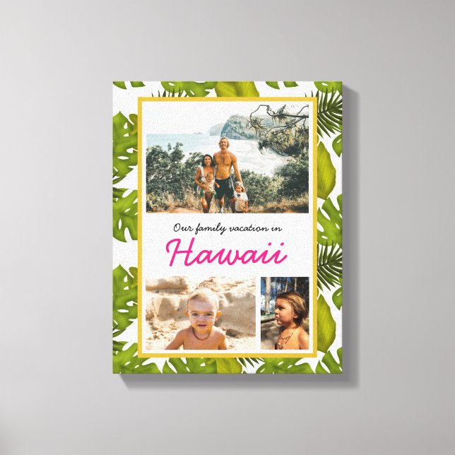 Impressão Em Tela Férias Tropicais da Família Havaiana deixa foto (Frente)