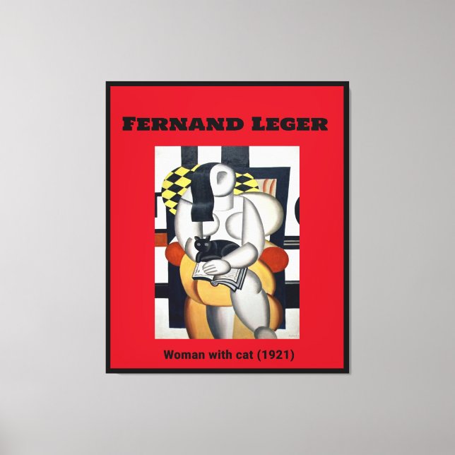 Impressão Em Tela Fernand Leger: Mulher com gato (1921) (Frente)