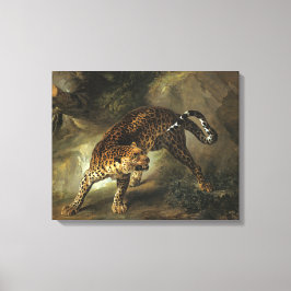 Impressão Em Tela Ferocious Wild Leopard (por Jean-Baptiste Oudry)