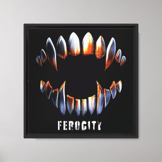 Impressão Em Tela Ferocity Vampire Presas Grunge Gótica Art