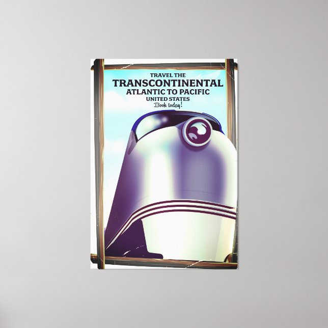Impressão Em Tela Ferrovia Transcontinental EUA. (Frente)