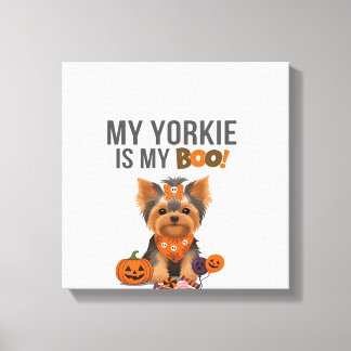 Impressão Em Tela Festa de Halloween do Yorkie Meu Yorkie é Meu Cach