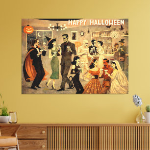 Impressão Em Tela Festa de Martini de Halloween dos Anos 40 com Esti