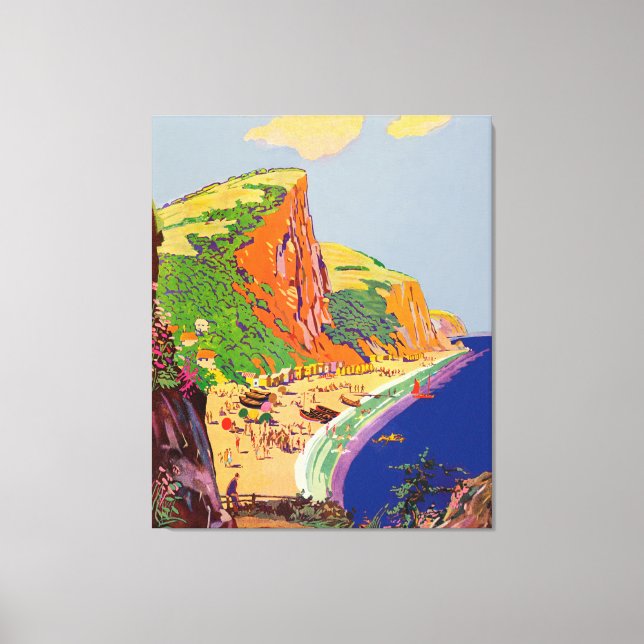 Impressão Em Tela festa na praia 37x45 (Frente)