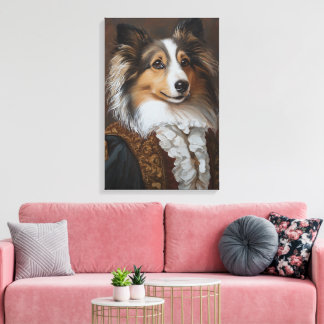 Impressão Em Tela Festivo e Regal Shetland Sheepdog | Sheltie