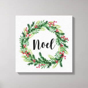 Impressão Em Tela Fia de aquarela de Natal