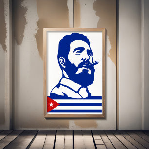Impressão Em Tela Fidel Castro, Presidente, Revolução, Cuba, Havana