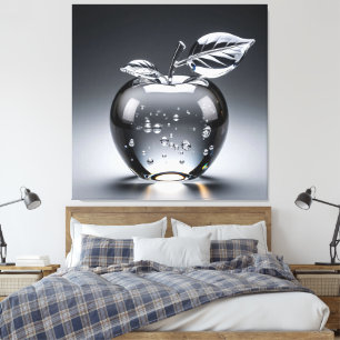 Impressão Em Tela Figura de Maçã de Cristal com Design Transparente
