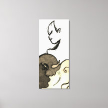 Figurativo Nativo Americano e Buffalo