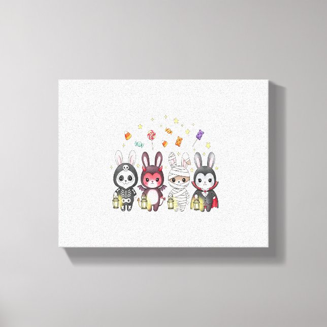 Impressão Em Tela Figurino de coelhinhos bonitos de Halloween (Frente)