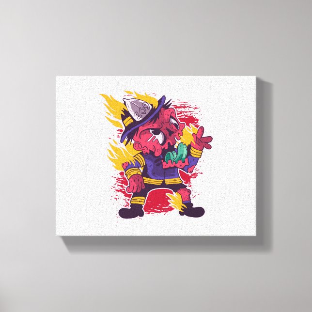 Impressão Em Tela Figurino do Halloween Happy Halloween Bombeiro (Frente)