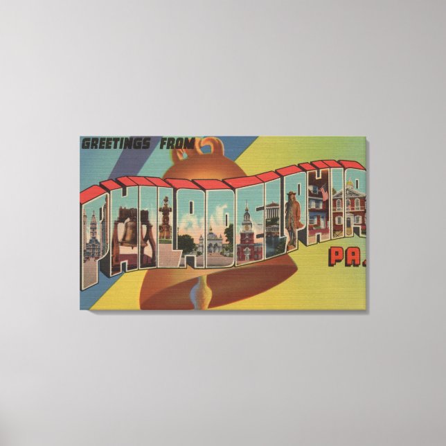 Impressão Em Tela Filadélfia, Pensilvânia (Liberty Bell) (Frente)