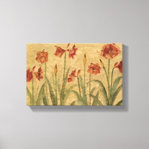 Impressão Em Tela Fileira do Amaryllis vermelho