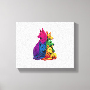Impressão Em Tela Filha Colorida de German shepherd do Orgulho LGBT