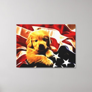Impressão Em Tela Filhote de cachorro americano