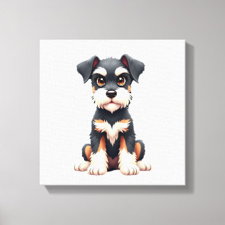 Impressão Em Tela Filhote de Schnauzer Miniatura (1)