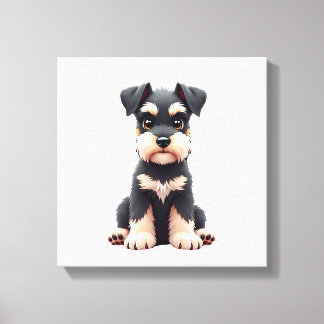 Impressão Em Tela Filhote de Schnauzer Miniatura (2)