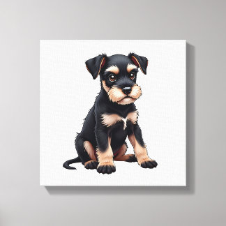 Impressão Em Tela Filhote de Schnauzer Miniatura (3)