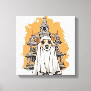 Impressão Em Tela Filhote Fantasma � Fantasia de Cachorro Assustador