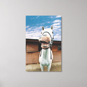 Impressão Em Tela Fim-acima do cavalo com a boca aberta