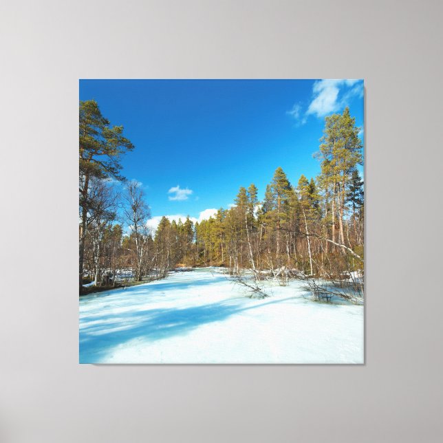 Impressão Em Tela fim do inverno na finlândia (Frente)