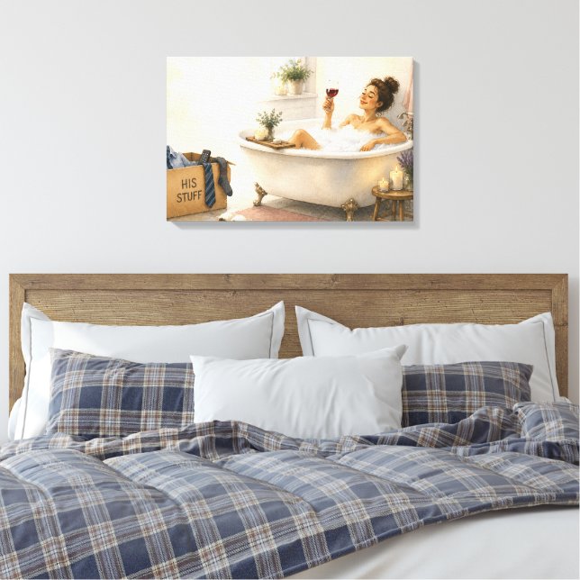 Impressão Em Tela Finalmente Livre - Presente Feliz de Divórcio (Insitu(Quarto))