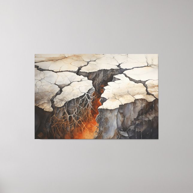 Impressão Em Tela Fissuras Terras Secas Clima 4 de 4 (Frente)