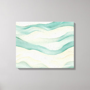 Impressão Em Tela Fita Abstrata de Aquarela de Areia e Água