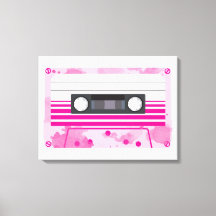 Fita de Cassete Rosa com Placas de Aquarela Rosa