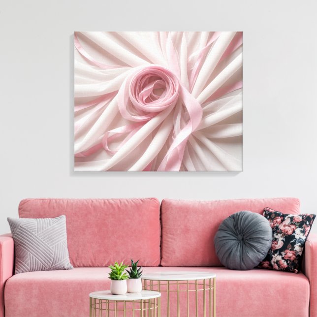 Impressão Em Tela Fita rosa e Abstrato de rolha (Insitu(Sala de estar))