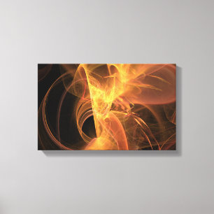 Impressão Em Tela Flame Fractal do Abstrato de espiral do ouro