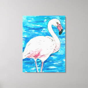 Impressão Em Tela Flamingo rosa
