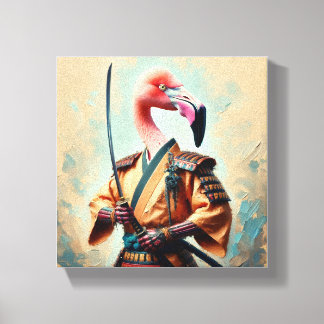Impressão Em Tela Flamingo Samurai